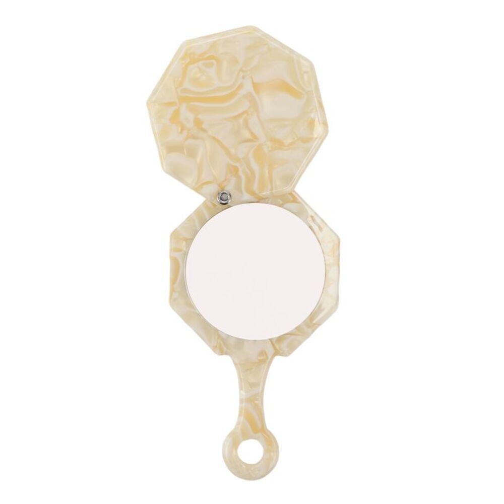 Polygon Handheld Makeup Mirror for Beauty Parlor Vacation Yellow